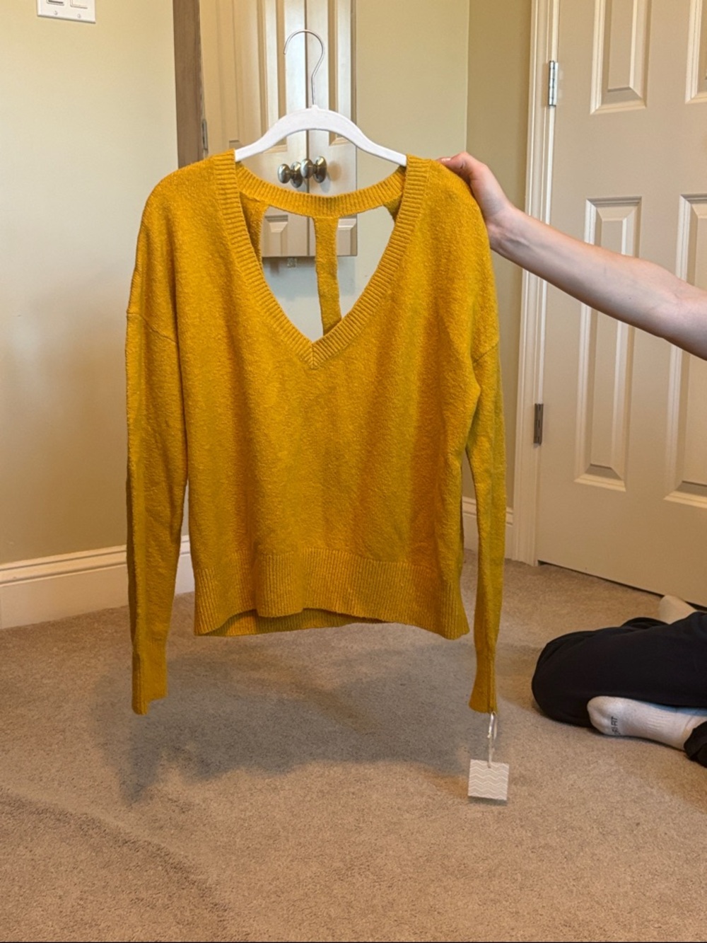 ruby moon V-Neck Sweater in Mustard Yellow